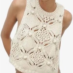 Zara Beige Knit Top